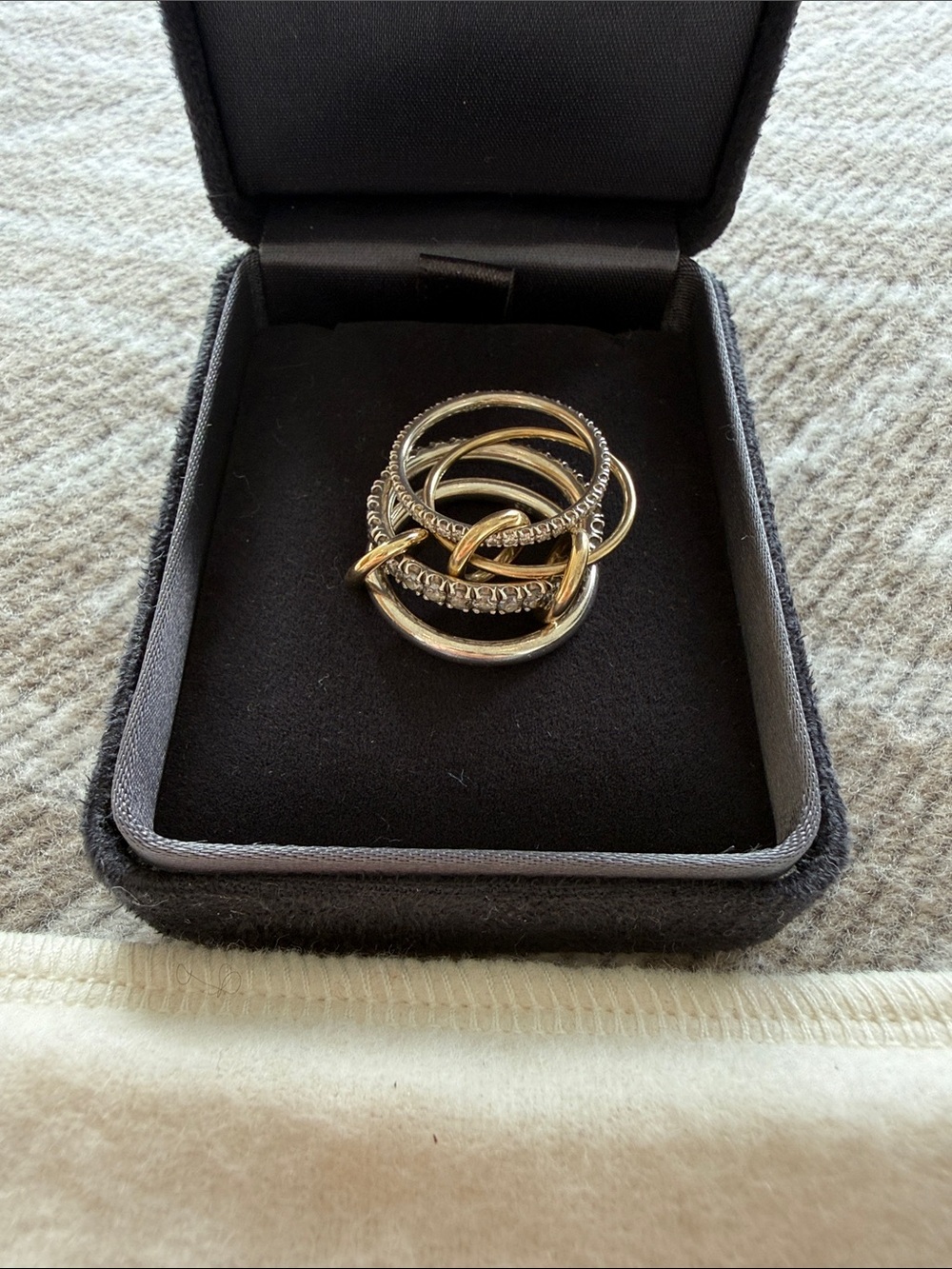 Spinelli Kilcollin Vega SG Diamond Ring 18K Gold Sterling Silver Size 7 - Picture 5 of 5